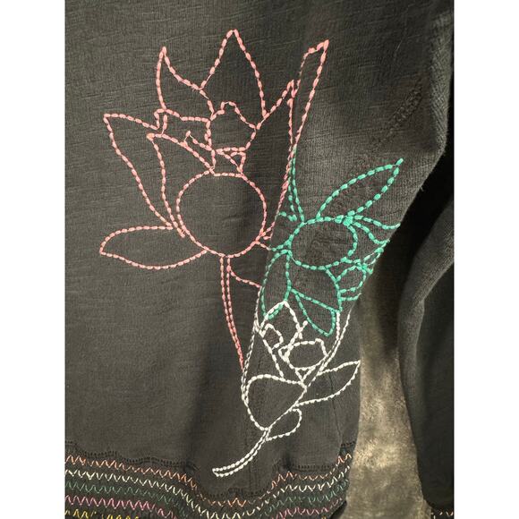 VTG Y2K The North Face Women’s Embroidered Hem/Cuff Full Zip Hoodie Large Black - Picture 7 of 11